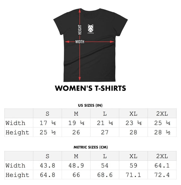 Alien Girl Ladies T-Shirt - Womens T-Shirts size guide