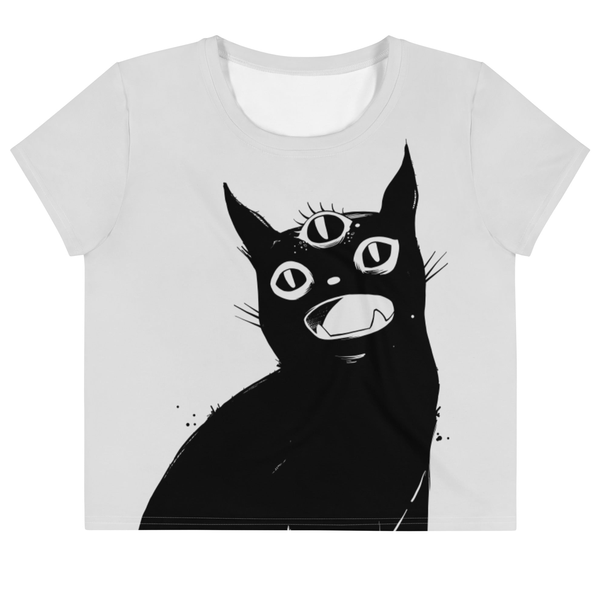 Third Eye Black Cat, Sublimation Crop Top