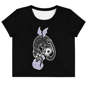 Bat Wing Cat, Sublimation Crop Top