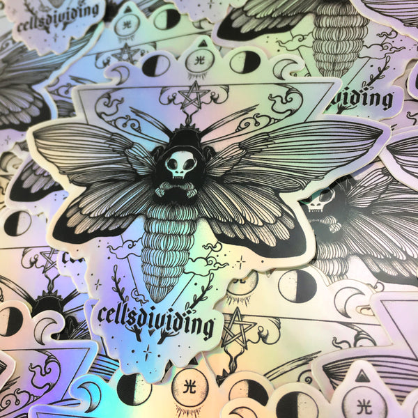 Death Head Moth, Holographic Sticker