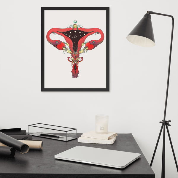 Snake Uterus Lilith, Framed Art Print