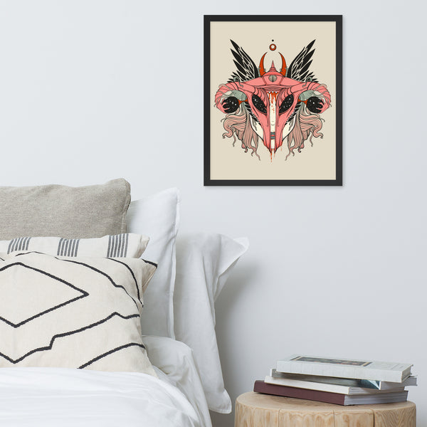 Uterus Shieldmaiden, Framed Art Print