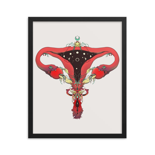 Snake Uterus Lilith, Framed Art Print