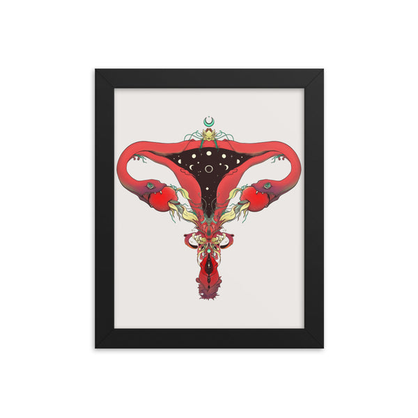 Snake Uterus Lilith, Framed Art Print