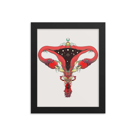 Snake Uterus Lilith, Framed Art Print