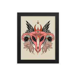 Uterus Shieldmaiden, Framed Art Print