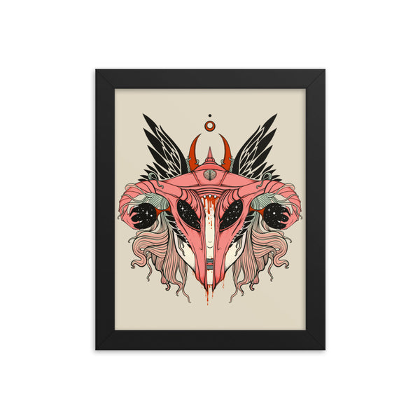 Uterus Shieldmaiden, Framed Art Print