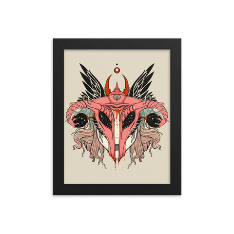 Uterus Shieldmaiden, Framed Art Print