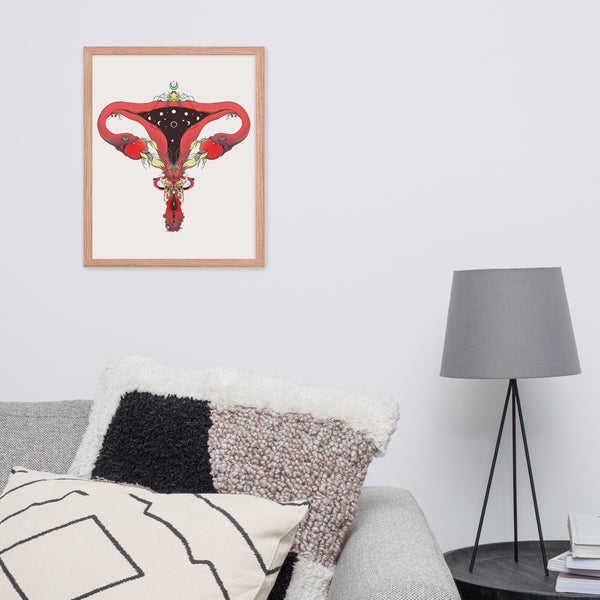 Snake Uterus Lilith, Framed Art Print