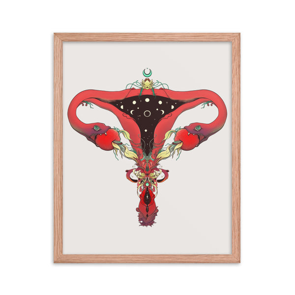 Snake Uterus Lilith, Framed Art Print