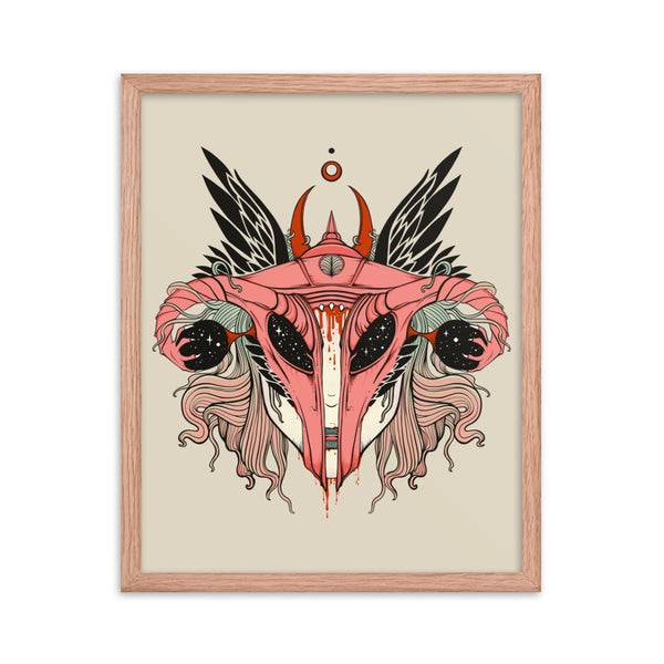 Uterus Shieldmaiden, Framed Art Print