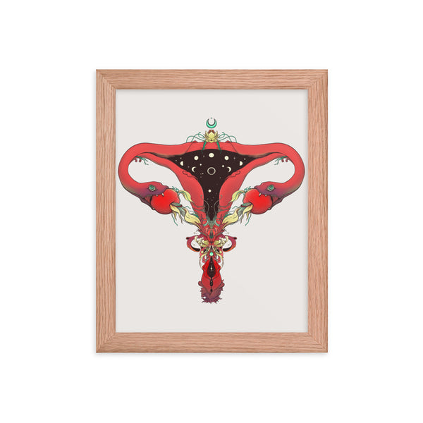 Snake Uterus Lilith, Framed Art Print