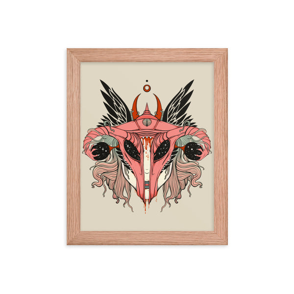 Uterus Shieldmaiden, Framed Art Print