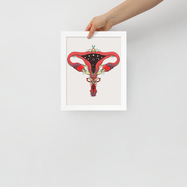 Snake Uterus Lilith, Framed Art Print