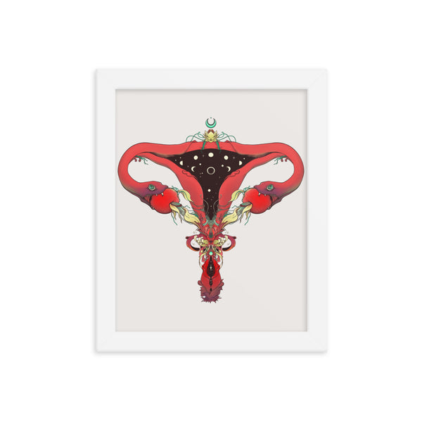 Snake Uterus Lilith, Framed Art Print