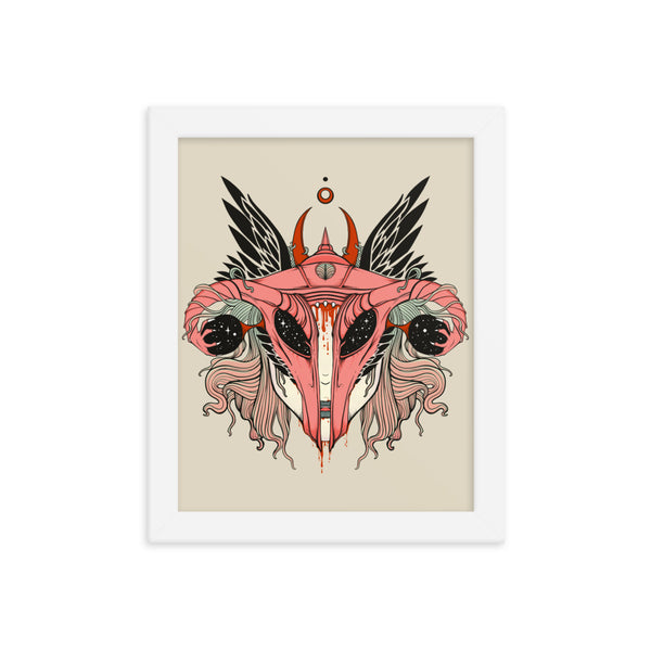 Uterus Shieldmaiden, Framed Art Print