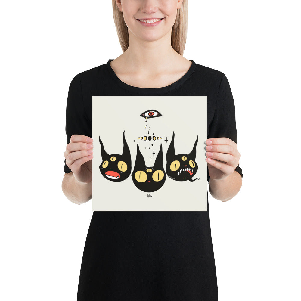 Three Cats, Matte Art Print Poster