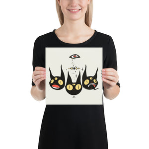 Three Cats, Matte Art Print Poster