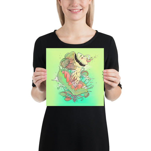 Venus Fly Trap Girl, Matte Art Print Poster