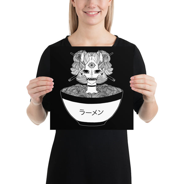 Monster Ramen, Matte Art Print Poster