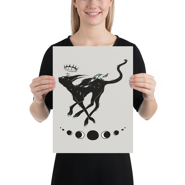 Running Cat, Matte Art Print Poster