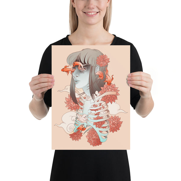 Betta Fish Woman, Matte Art Print Poster