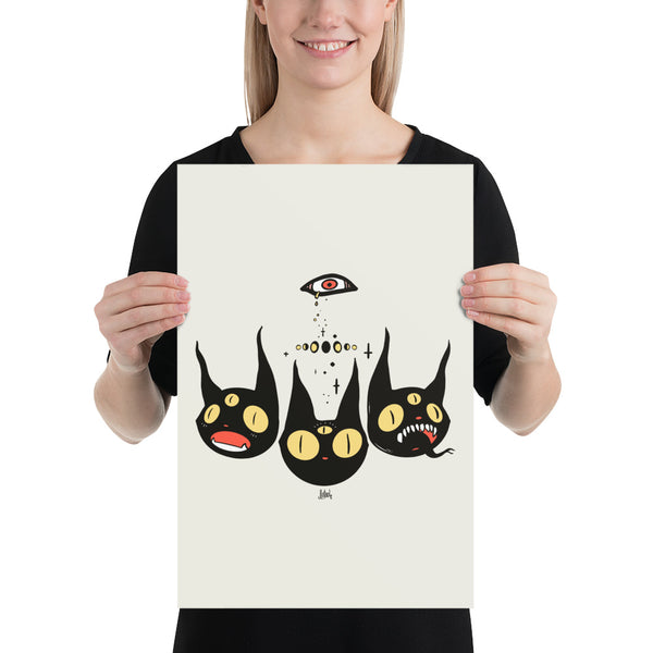 Three Cats, Matte Art Print Poster