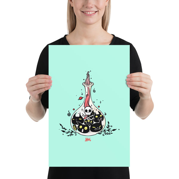 Cat Potion, Matte Art Print Poster