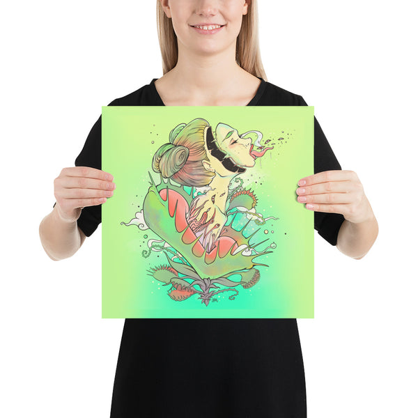 Venus Fly Trap Girl, Matte Art Print Poster