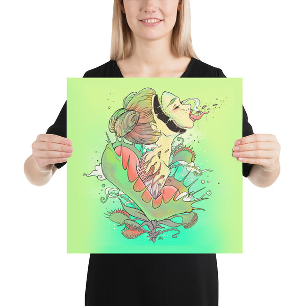 Venus Fly Trap Girl, Matte Art Print Poster