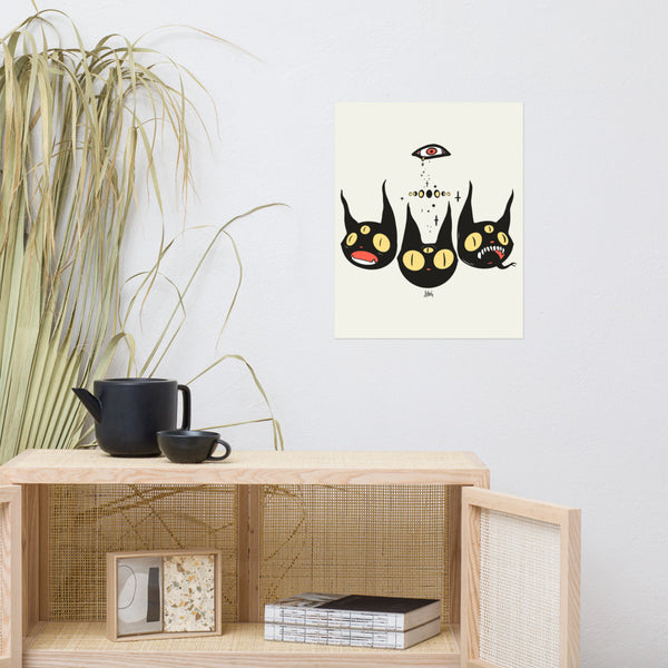 Three Cats, Matte Art Print Poster