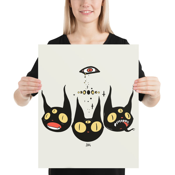 Three Cats, Matte Art Print Poster