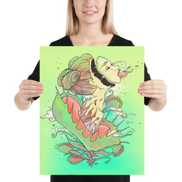 Venus Fly Trap Girl, Matte Art Print Poster