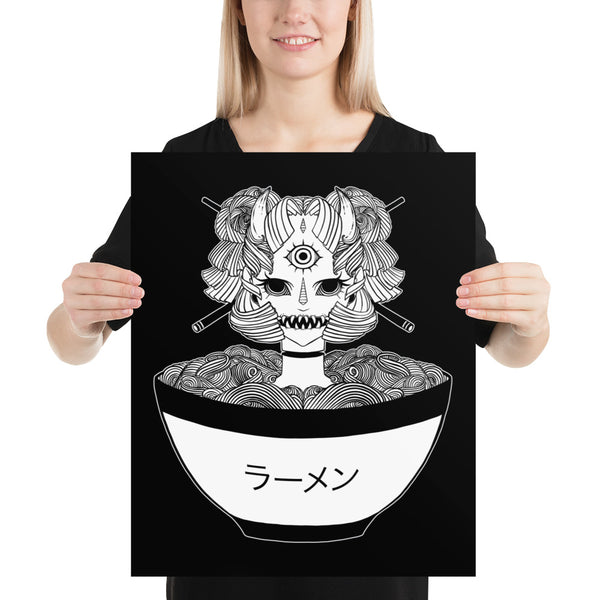 Monster Ramen, Matte Art Print Poster