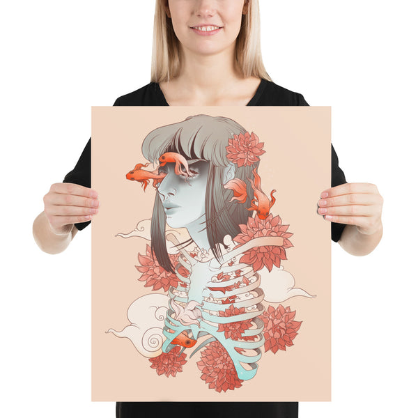 Betta Fish Woman, Matte Art Print Poster