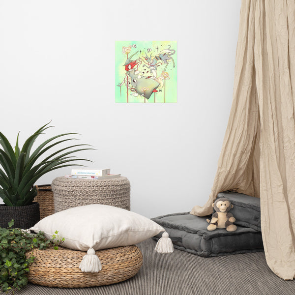 Witch And Cat, Matte Art Print Poster