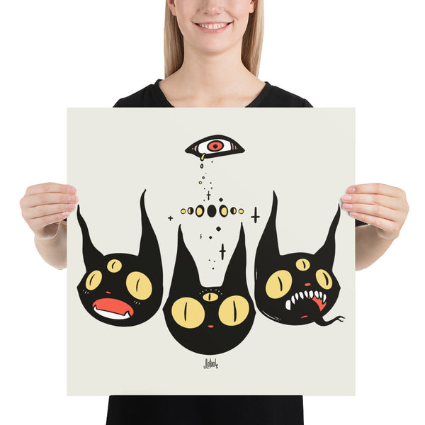 Three Cats, Matte Art Print Poster