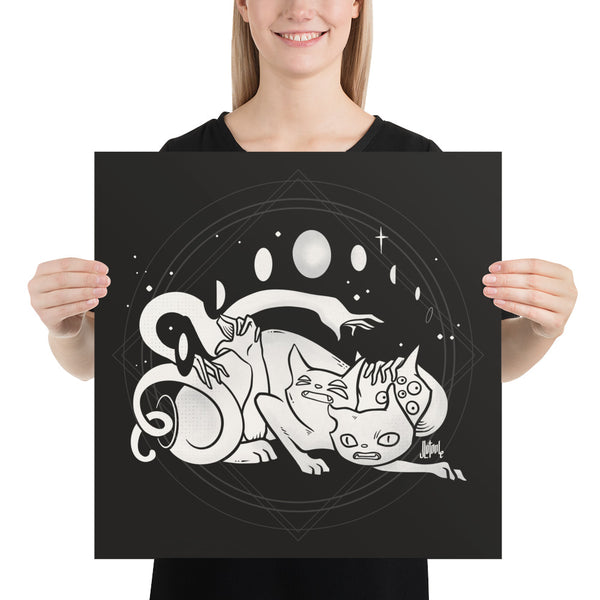 Crawling Cat, Matte Art Print Poster