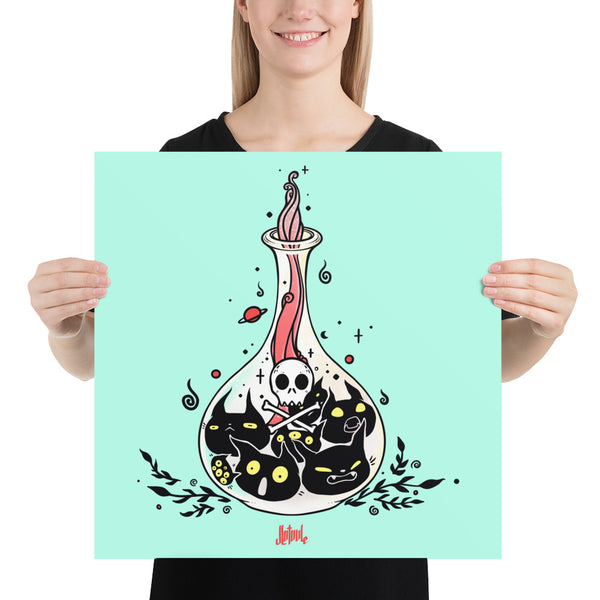 Cat Potion, Matte Art Print Poster