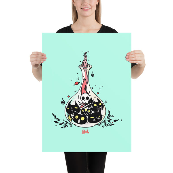 Cat Potion, Matte Art Print Poster