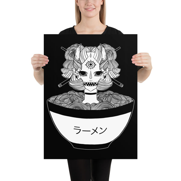 Monster Ramen, Matte Art Print Poster