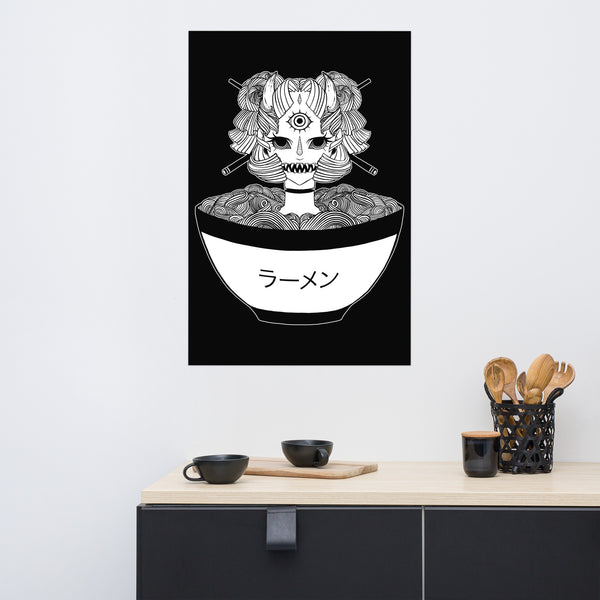 Monster Ramen, Matte Art Print Poster