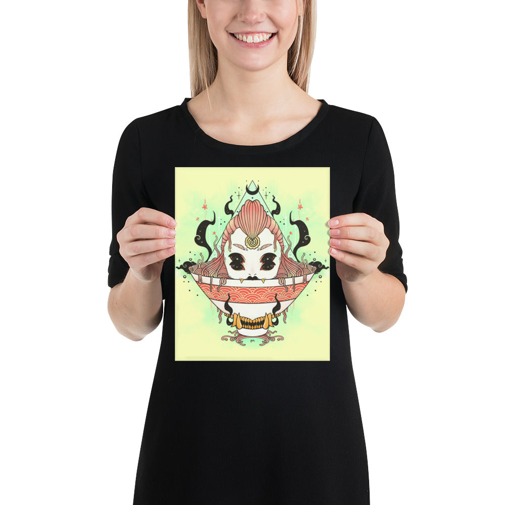 Monster Girl Ramen 2, Matte Art Print Poster