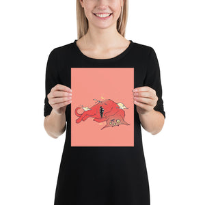 Tummy Trap Cat, Matte Art Print Poster