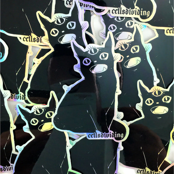 Third Eye Black Cat, Holographic Sticker