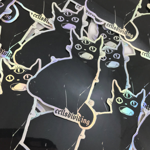 Third Eye Black Cat, Holographic Sticker