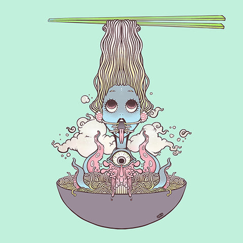 Ramen Noodle Girl, Matte Art Print Poster