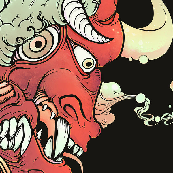 Oni Demon Face, Matte Art Print Poster