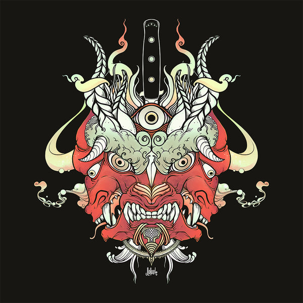 Oni Demon Face, Matte Art Print Poster