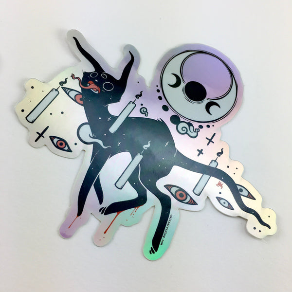 Spooky Cat, Holographic Sticker